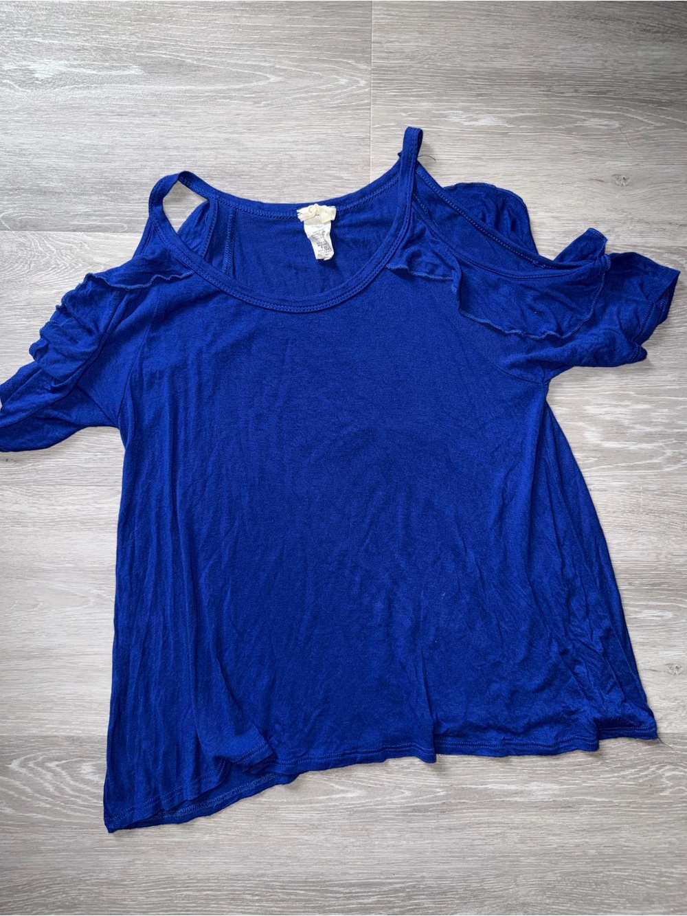 Women's Royal Blue Cold-Shoulder Top